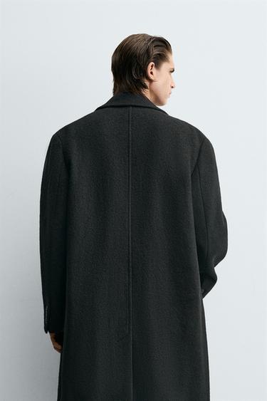 WOOL COAT BOUCLÉ TEXTURE - Black by Zara - Image 2