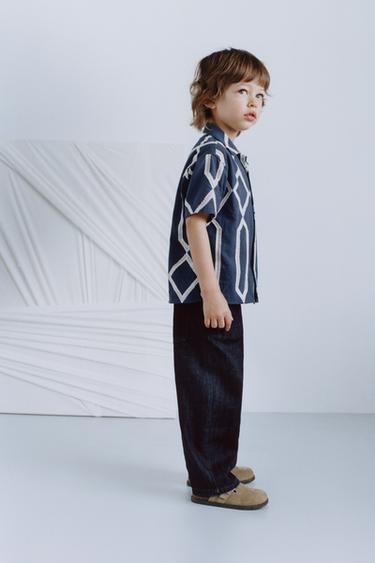 CONTRAST PRINT SHIRT - Blue by Zara