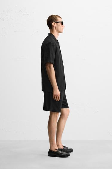 GEOMETRIC JACQUARD BERMUDA SHORTS - Black by Zara - Image 3