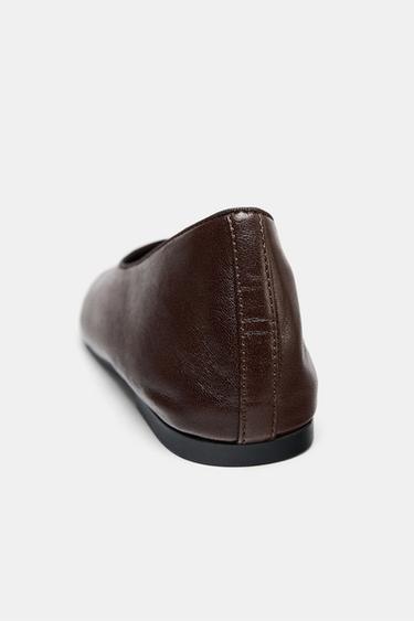 BALLERINES EN CUIR - Marron de Zara - Image 6
