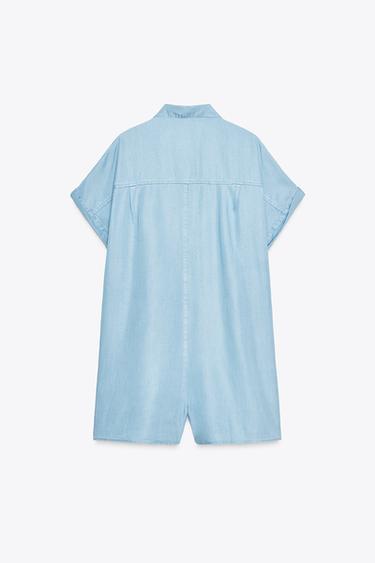 FLOWING JUMPSUIT WITH POCKETS - Light blue by Zara - Image 4