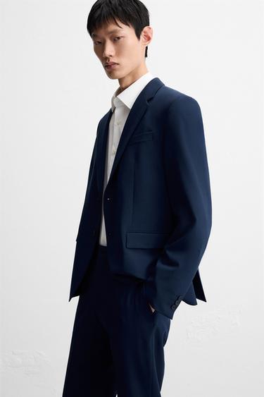 Zara 舒適版西裝外套 - 深藍色