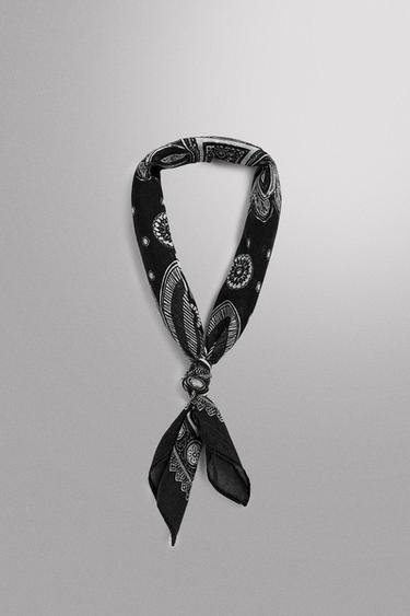 PAISLEY PRINT BANDANNA - Black by Zara