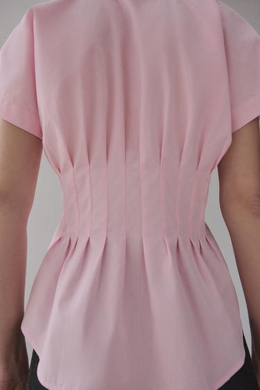 CAMISA ENTALLADA ZW COLLECTION - Rosa flúor de Zara