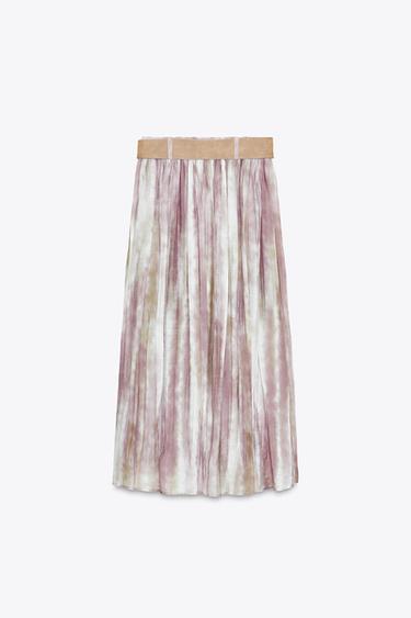 PRINTED MIDI SKIRT WITH BELT - Multicoloured by Zara - Image 7