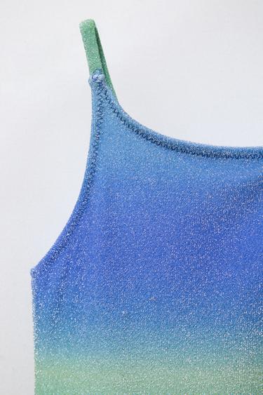 6-14 YEARS/ SHINY SWIMSUIT - Blue / Green by Zara - Image 2