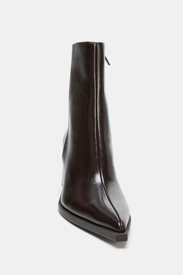 WIDE-HEEL ANKLE BOOTS - Brown by Zara - Image 4
