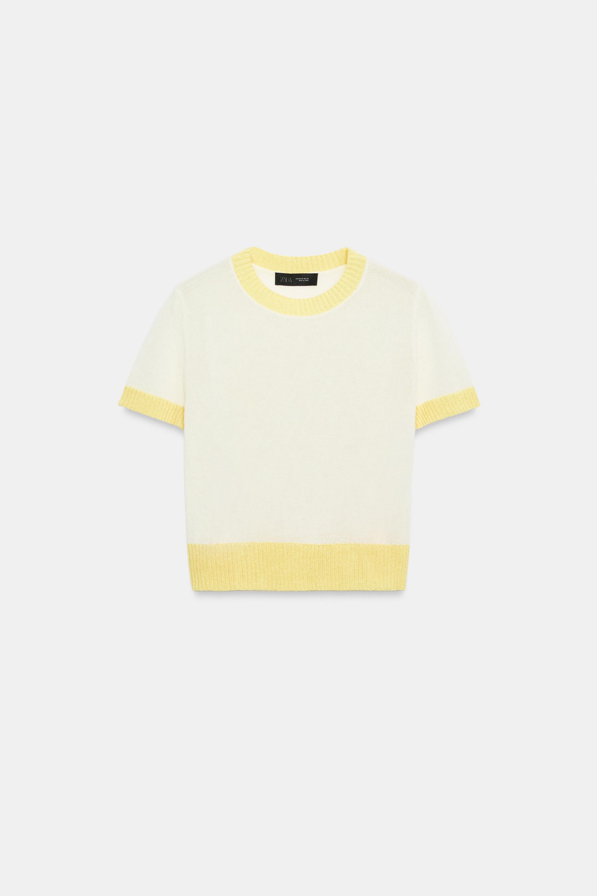 SHORT SLEEVE KNIT TOP