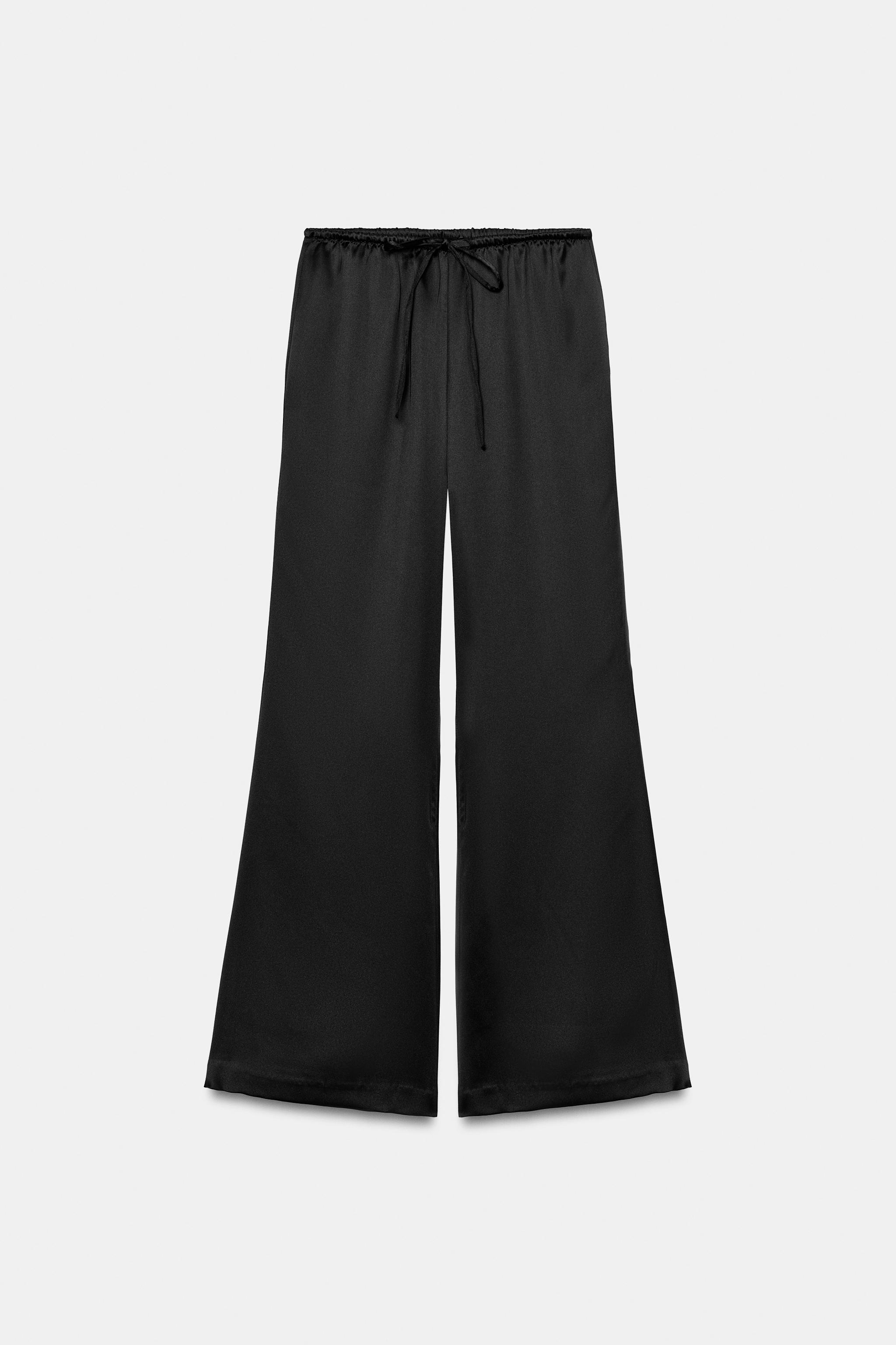 Zara SATEN YÜZEYLİ BAĞCIKLI PANTOLON görsel 5