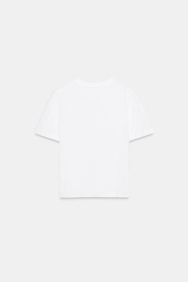 T-SHIRT À MANCHES COURTES ET ÉTIQUETTE - Blanc de Zara - Image 6