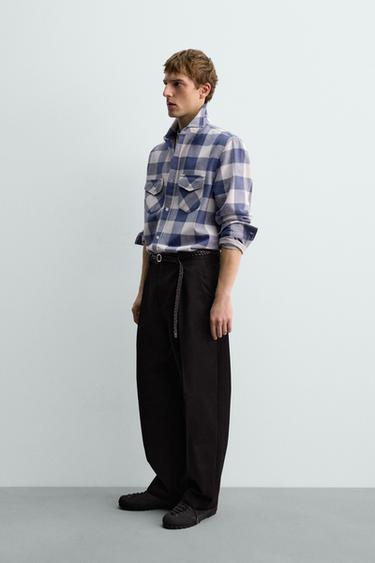 CHECK FLANNEL SHIRT AARON LEVINE X ZARA - Blue/White by Zara - Image 3