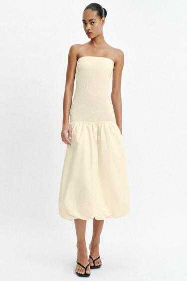 ROBE BUSTIER BIMATIÈRE - Écru de Zara