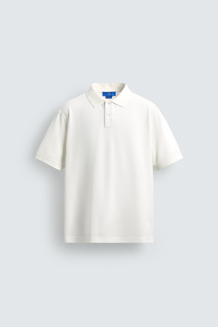 ZARA WASHED PIQUÉ POLO SHIRT AARON LEVINE X ZARA