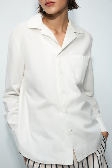 ZW COLLECTION SHIRT WITH POCKET - Ecru by Zara