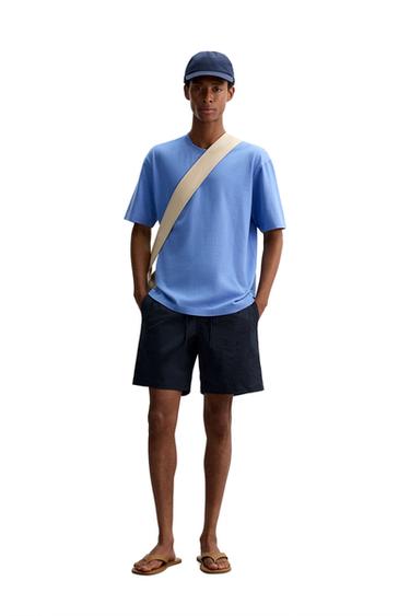 تيشرت HEAVYWEIGHT بأكمام قصيرة - أزرق لامع الخاص بـ Zara