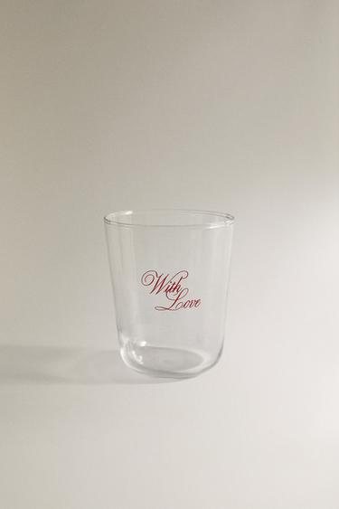 Zara "WITH LOVE" GLASS TUMBLER - 紅色 - 圖片 0