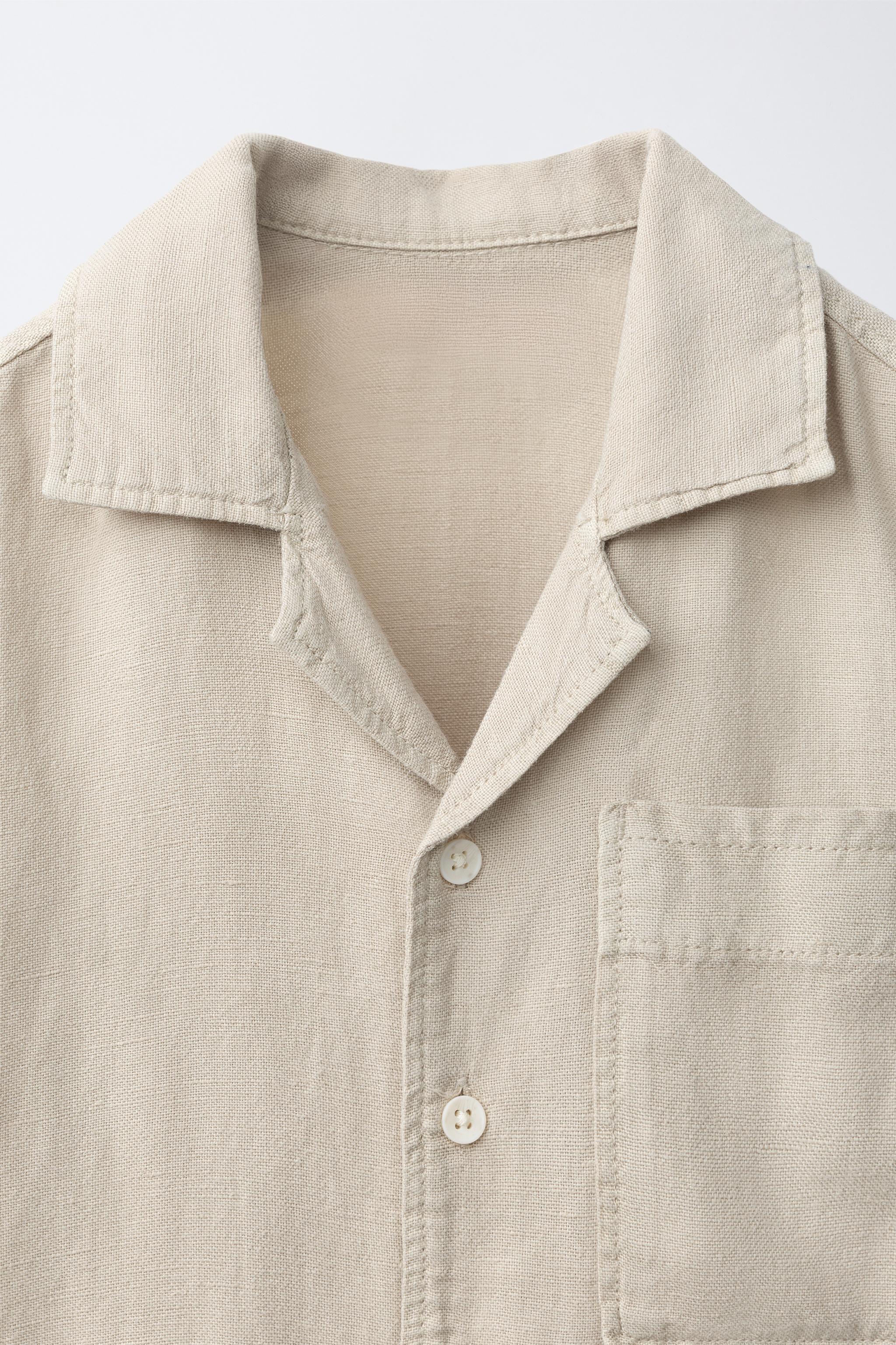 Zara LINEN BLEND POCKET SHIRT — фото 3