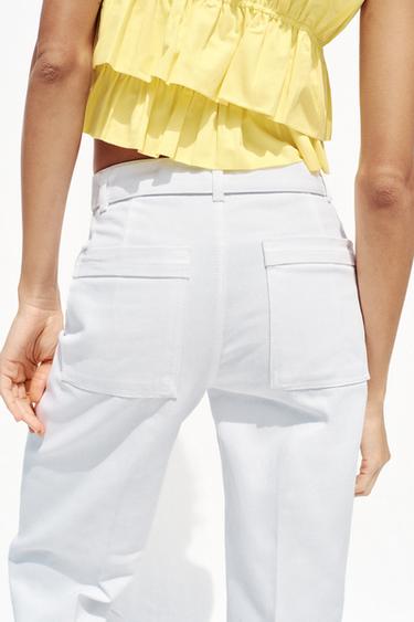 JEAN Z1975 WIDE LEG TAILLE HAUTE CEINTURE - Blanc de Zara - Image 5
