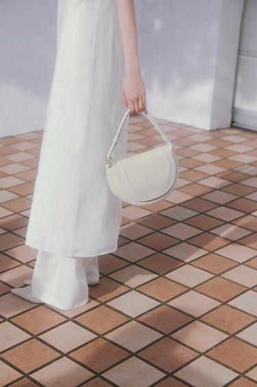CANVAS STITCHED CROSSBODY BAG - Ecru by Zara - Image 0