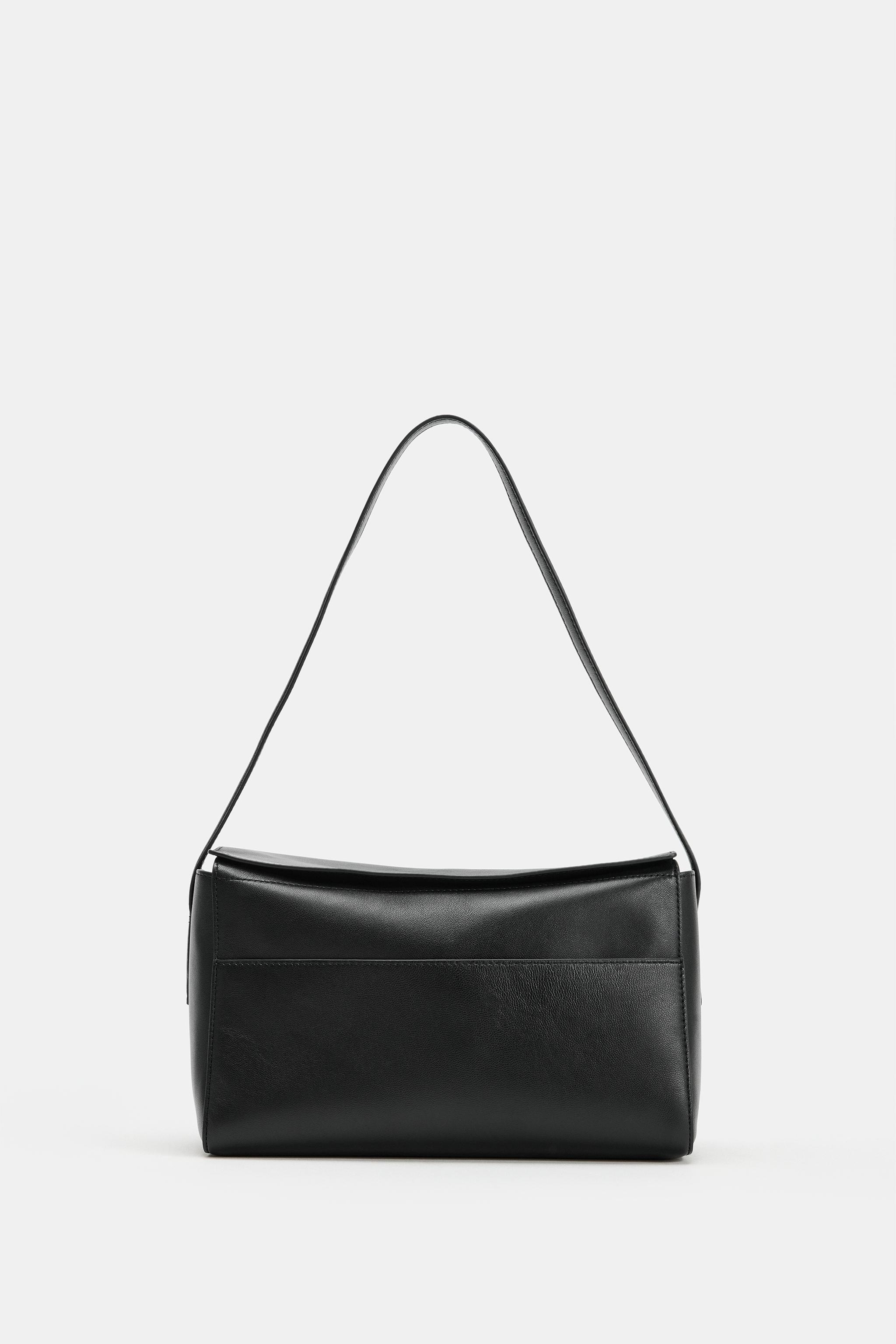 LEATHER SHOULDER BAG - Black | ZARA United States