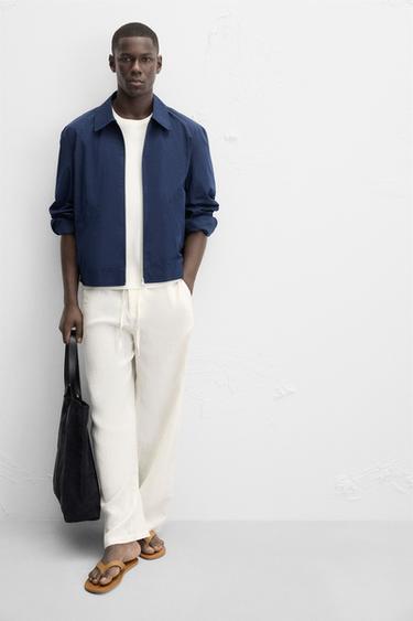 REGULAR FIT BOMBER JACKET - Blue by Zara