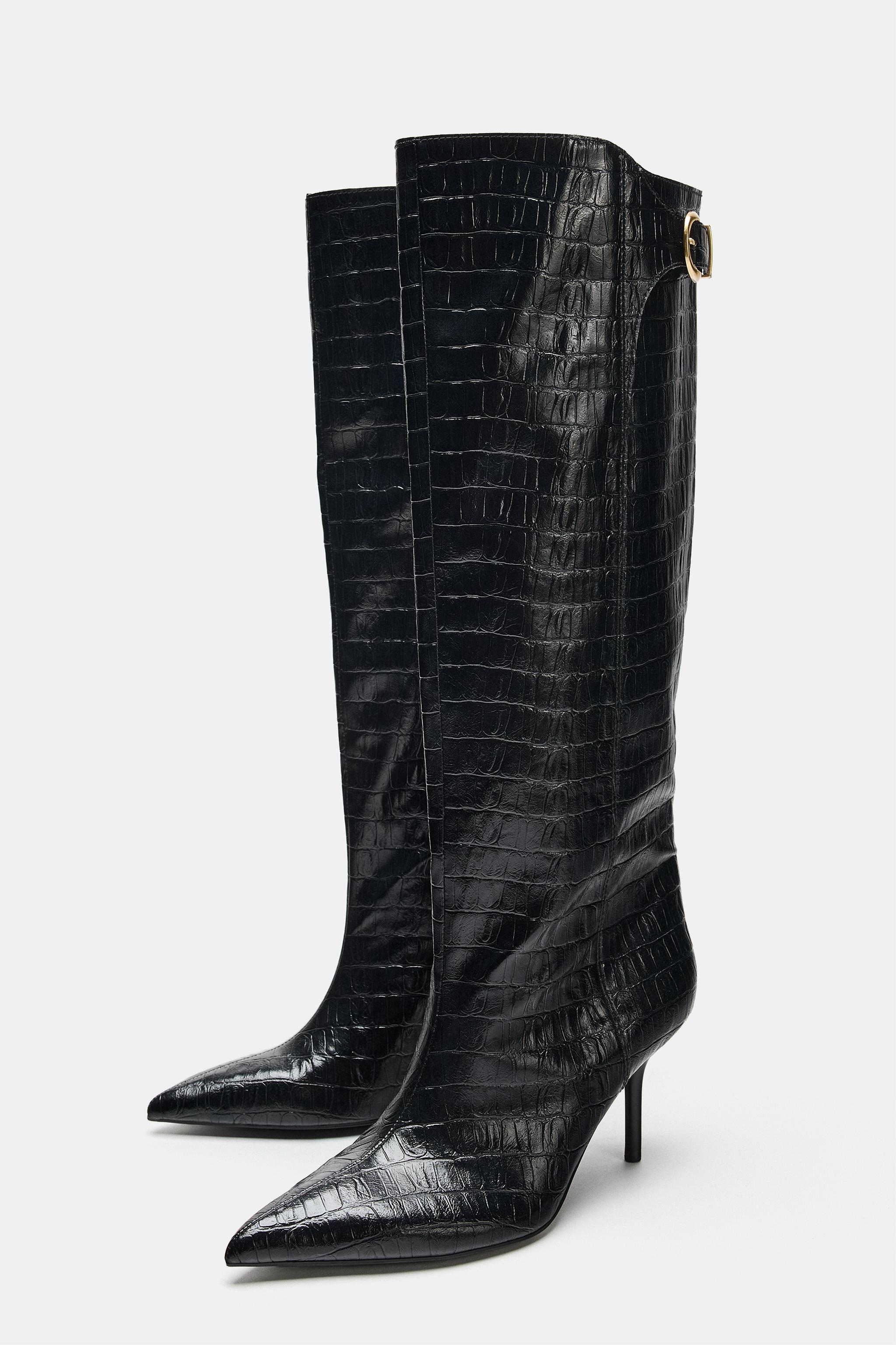 PRINTED HEELED BOOTS