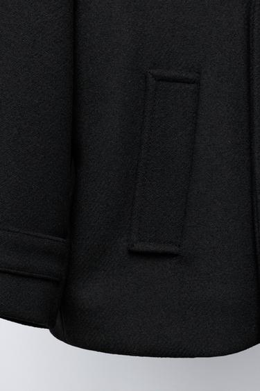 MANTEAU EN DRAP DE LAINE - Noir de Zara - Image 5