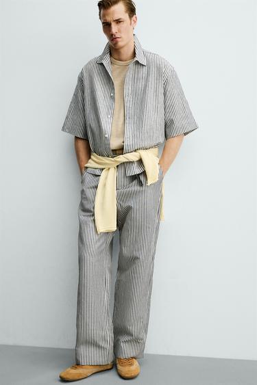 CHEMISE RELAXED FIT À RAYURES - Indigo de Zara - Image 6