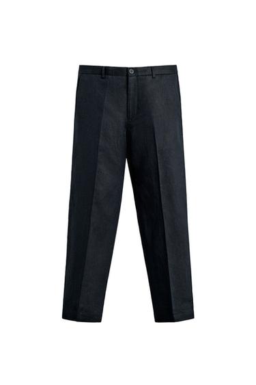 БРЮКИ КЛАССИЧЕСКОГО КРОЯ ИЗ 100% ЛЬНА — МОРСКОЙ СИНИЙ от Zara