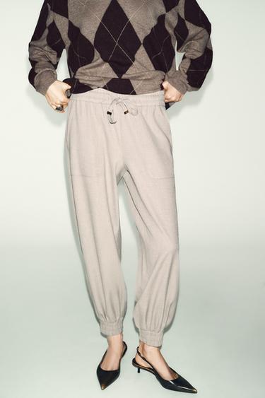 МАНЖЕТТІ БАЛАҚТЫ ДЖОГГЕР ШАЛБАРЫ - Құм түсті / Мергель Zara компаниясынан