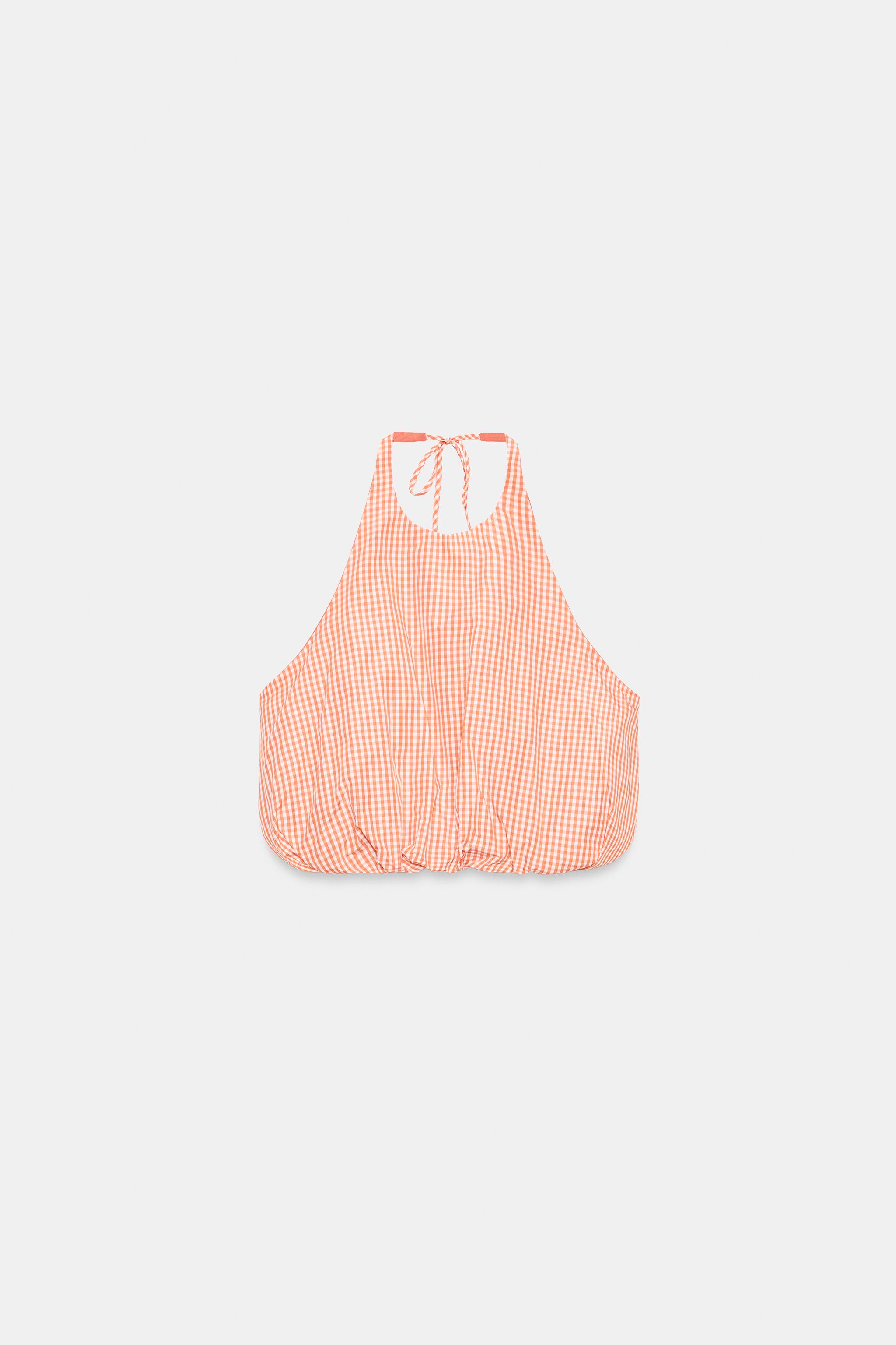 TOP HALTER BALLON À CARREAUX VICHY