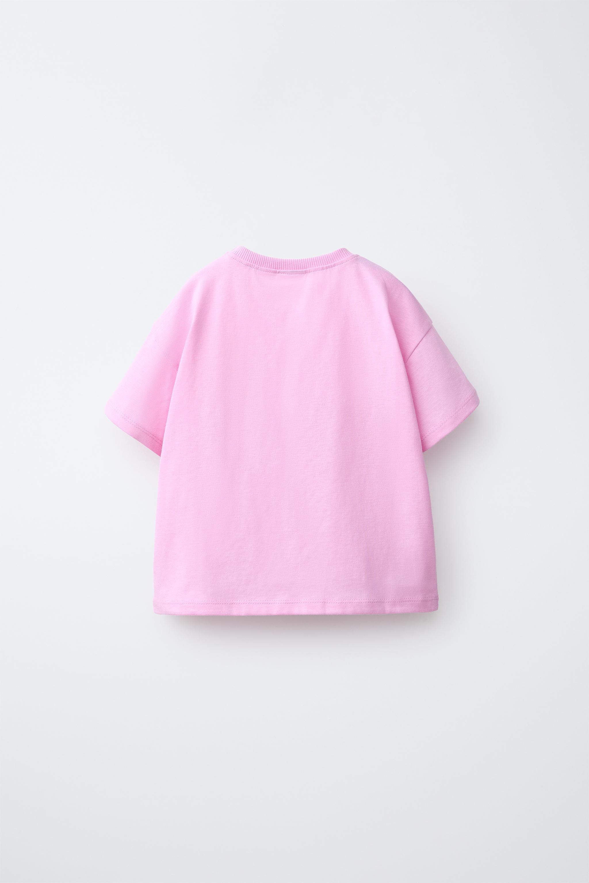 CROCHET CHERRY POCKET T-SHIRT — Bubble gum