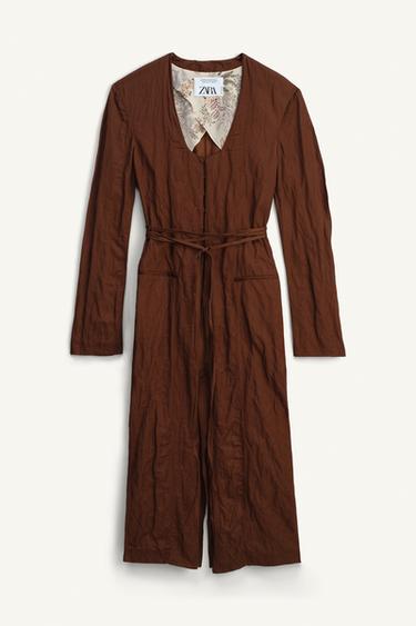 VESTE LONGUE TEXTURE ÉDITION LIMITÉE - Marron de Zara - Image 6