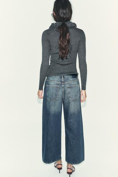 GILET EN MAILLE À FLEURS AVEC LAINE - Gris anthracite de Zara - Image 4
