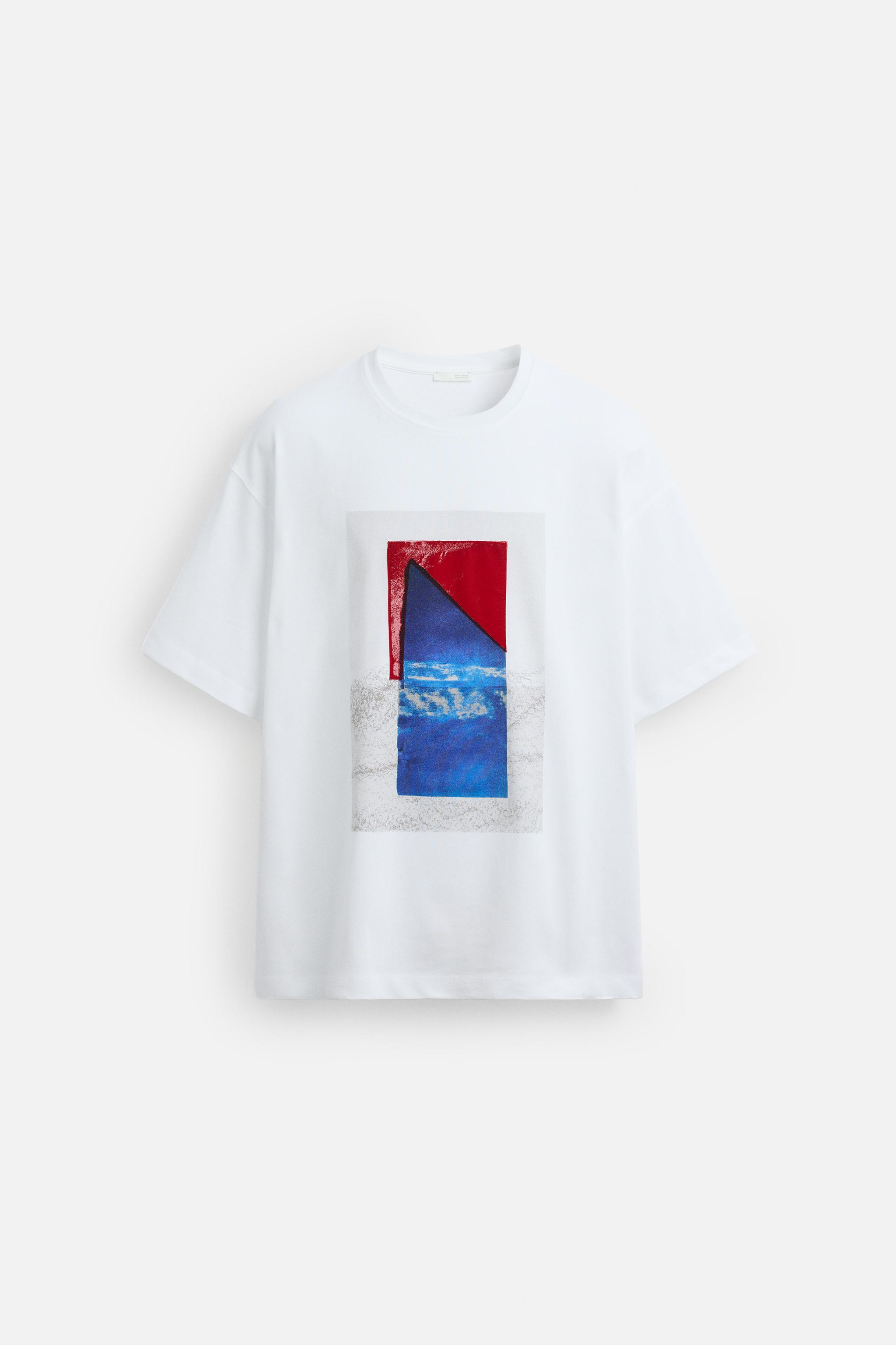 【ZARA】プリントパッチＴシャツ 0722/478/250 PRINTED PATCH T-SHIRT - White | ZARA United States