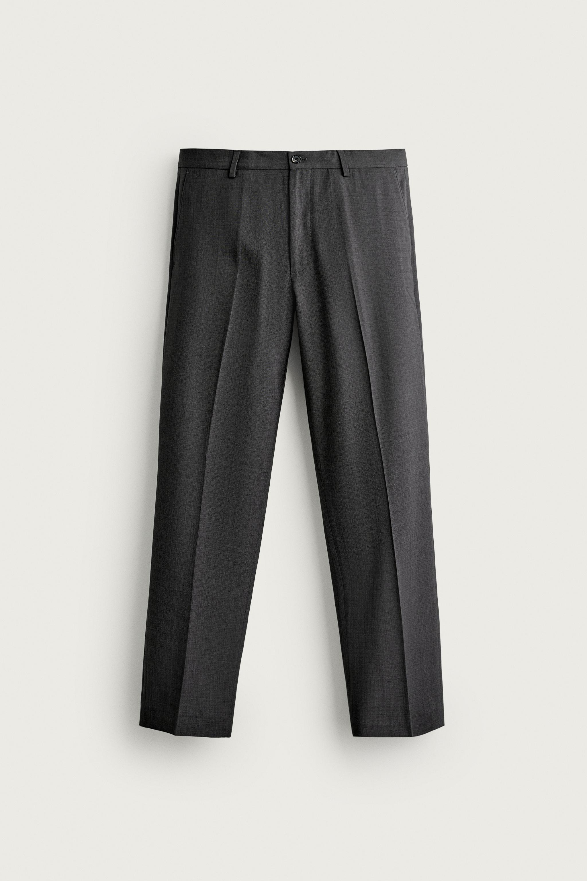 COMFORT REGULAR FIT SUIT PANTS — Anthracite Gray