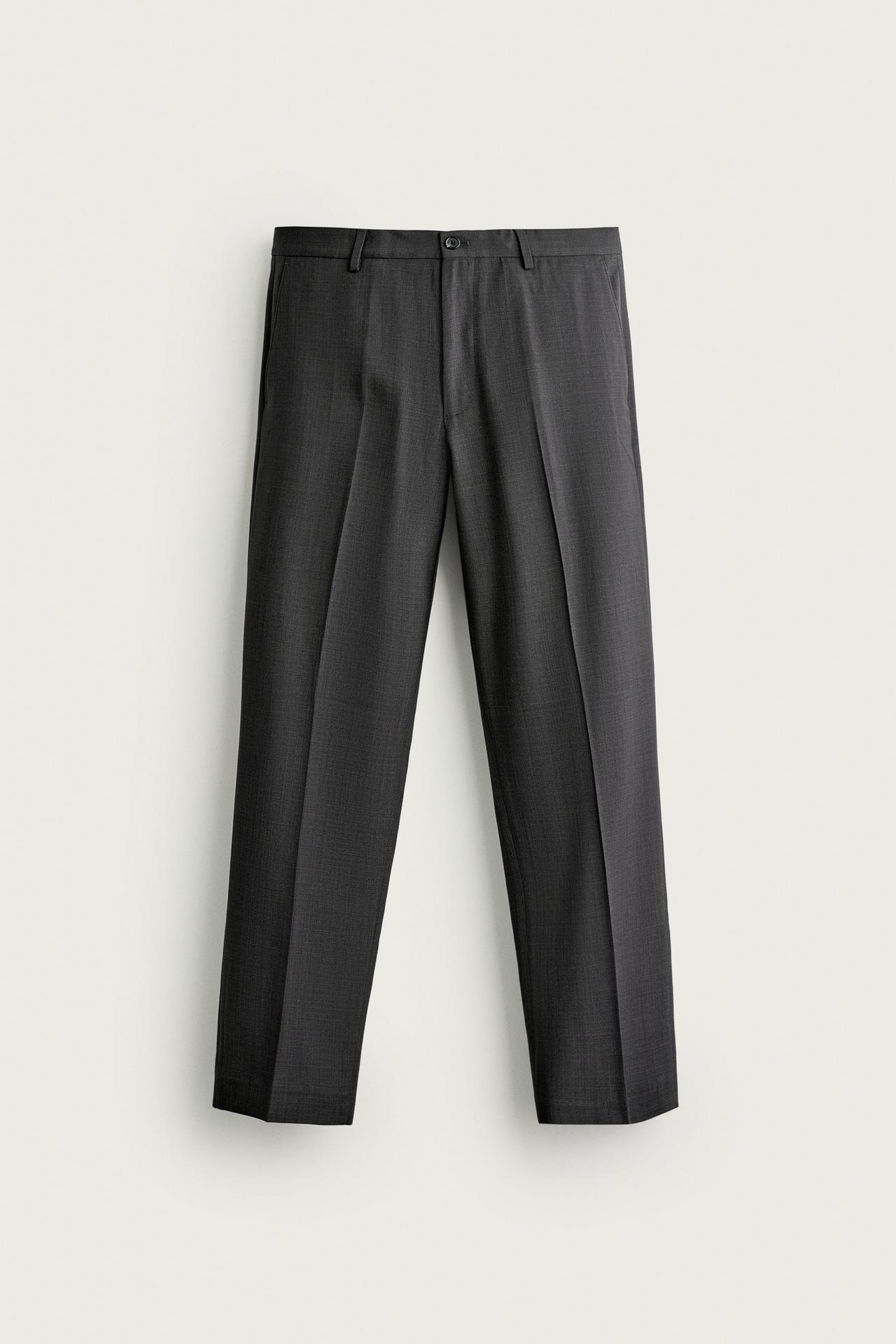 COMFORT REGULAR FIT SUIT PANTS — Anthracite Gray