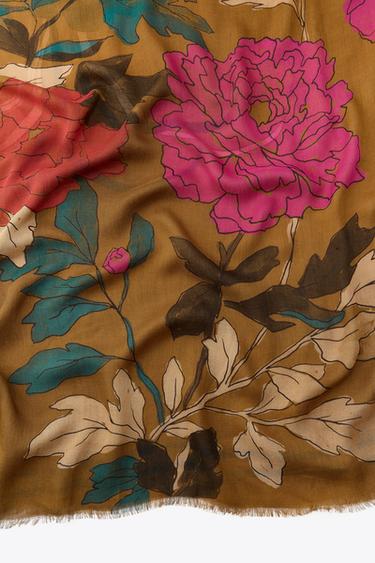 FOULARD EN MODAL IMPRIMÉ À FLEURS - Toffee de Zara - Image 3