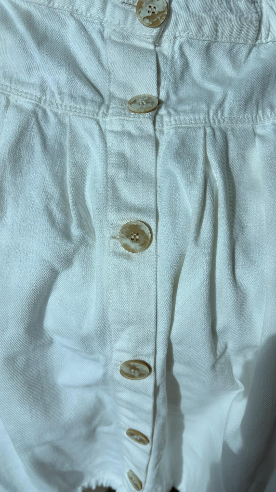 FRAYED TWILL MIDI SKIRT - Image 3