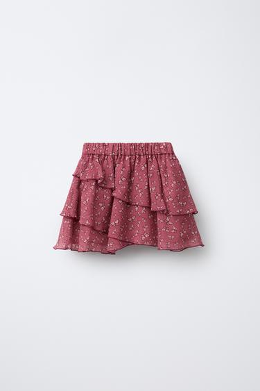 BUTTERFLY PRINT BERMUDA SKORT - Raspberry by Zara - Image 1