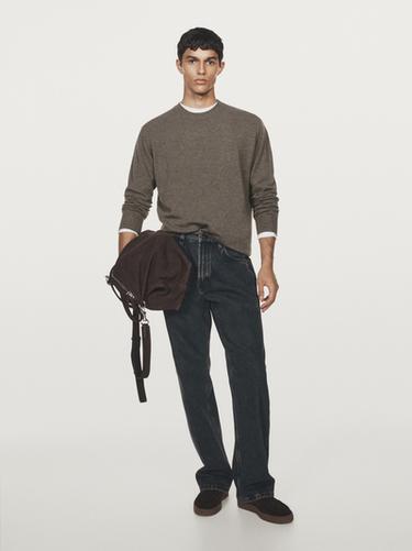Zara Wool blend crew neck sweater - Dark khaki