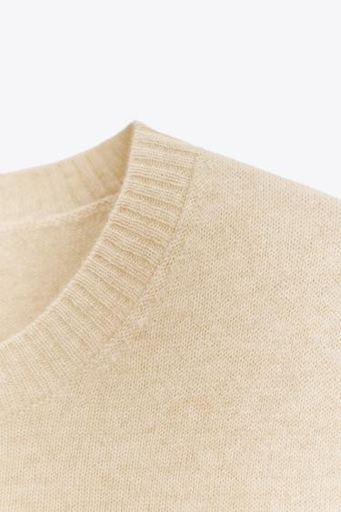 PULL MANCHES COURTES 100 % CACHEMIRE - Sable de Zara - Image 8