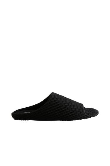 CHINELOS BANHO ALGODÃO TURCO ABERTOS - Preto da Zara