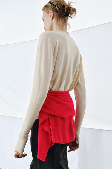 Zara V領超細針織衫 - 中裸色