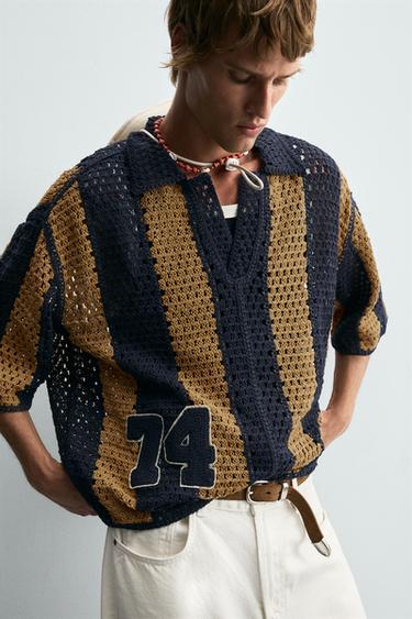 CHEMISE CROCHET PIÈCE - Bleu marine de Zara - Image 5