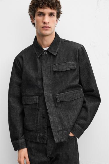 SELVEDGE DENIM OVERSHIRT - Black by Zara