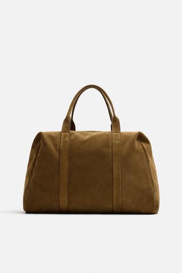 Zara LEATHER HANDBAG - Brown