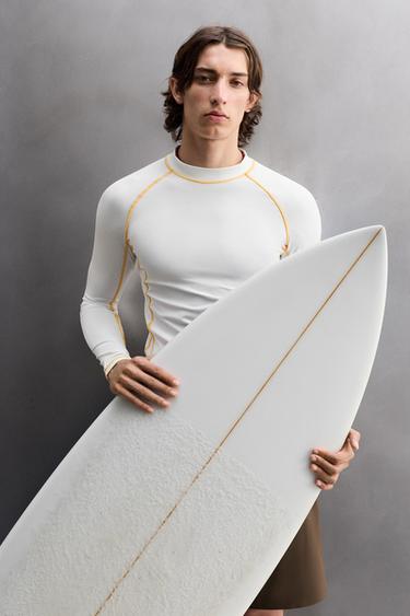 T-SHIRT DE SURF UPF40+ À MANCHES LONGUES - Blanc de Zara - Image 5