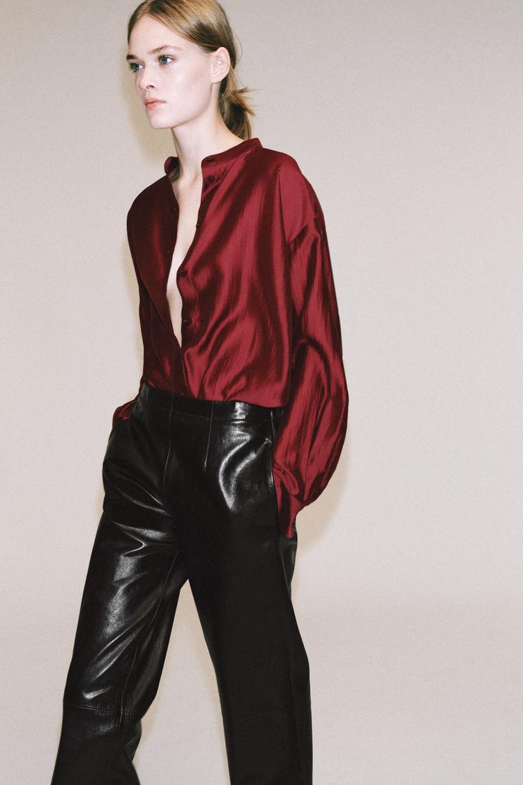 ZW COLLECTION STAND COLLAR SHIRT