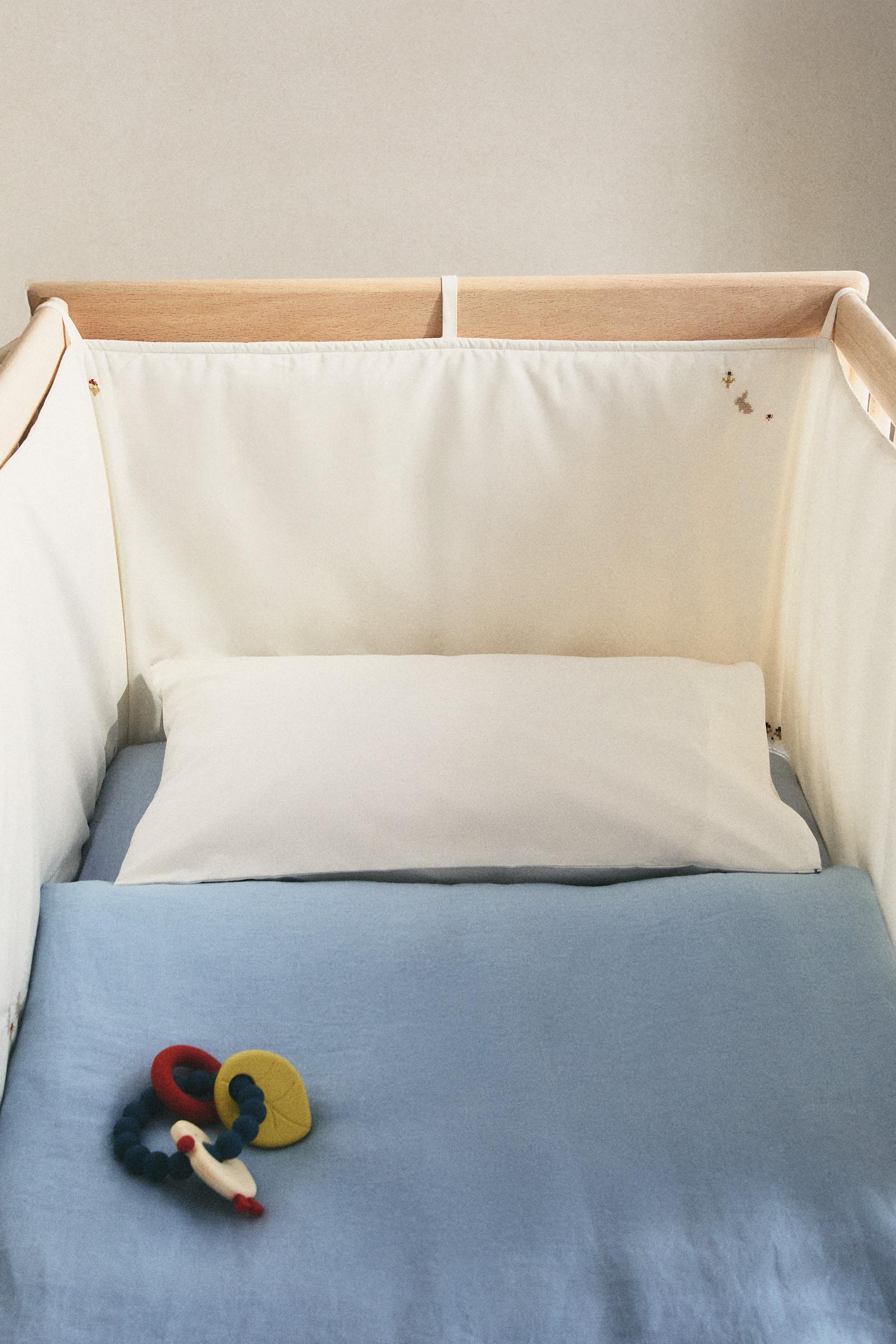 BUNNY BABY COT BUMPER COVER — Ecru